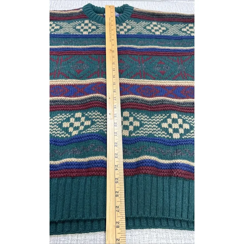 Vtg Lord Jeff Men XL USA 100% Wool Pullover Knit Better Sweater Fair isle Chunky
